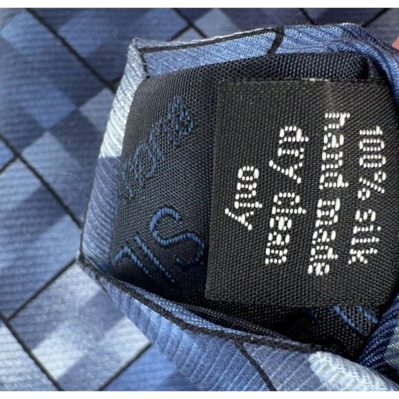 Bijoux Turner Handmade 100% Silk Blue Handmade Neck Tie - Picture 7 of 7